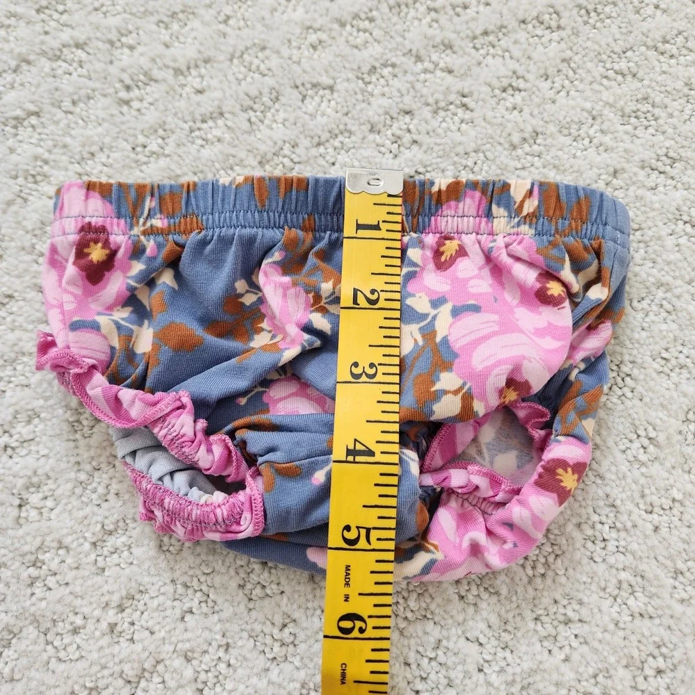 Matilda Jane Baby Girls‎ Blue Pink Floral Ruffle Diaper Cover Bloomer 6-12M